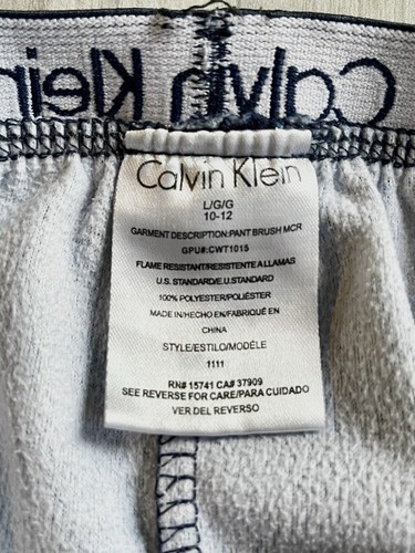 Calvin Klein Big Boys Girls Unisex Lounge Pajama Logo Pants Blue Plaid L (10-12) - Picture 4 of 5