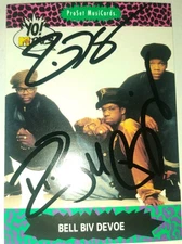 BELL BIV DEVOE NEW EDITION BBD SIGNED VINTAGE ORIGINAL YO MTV RAP TRADING CARD