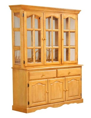 Oak Selections Buffet and Hutch, Light Finish