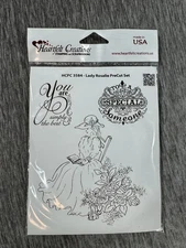 New Heartfelt Creations Lady Rosalie PreCut Rubber Stamp Set HCPC 3584 USA Craft