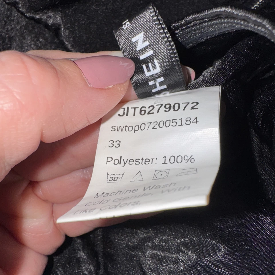 Top corto Y2K negro satinado sin tirantes hadas grunge oscuro romántico talla 8/10 M/L cremallera Foto 3 de 4