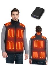 Men's Heated Vest with 18400mah Battery Pack, 10 Heating Zones, Dual XX-Large