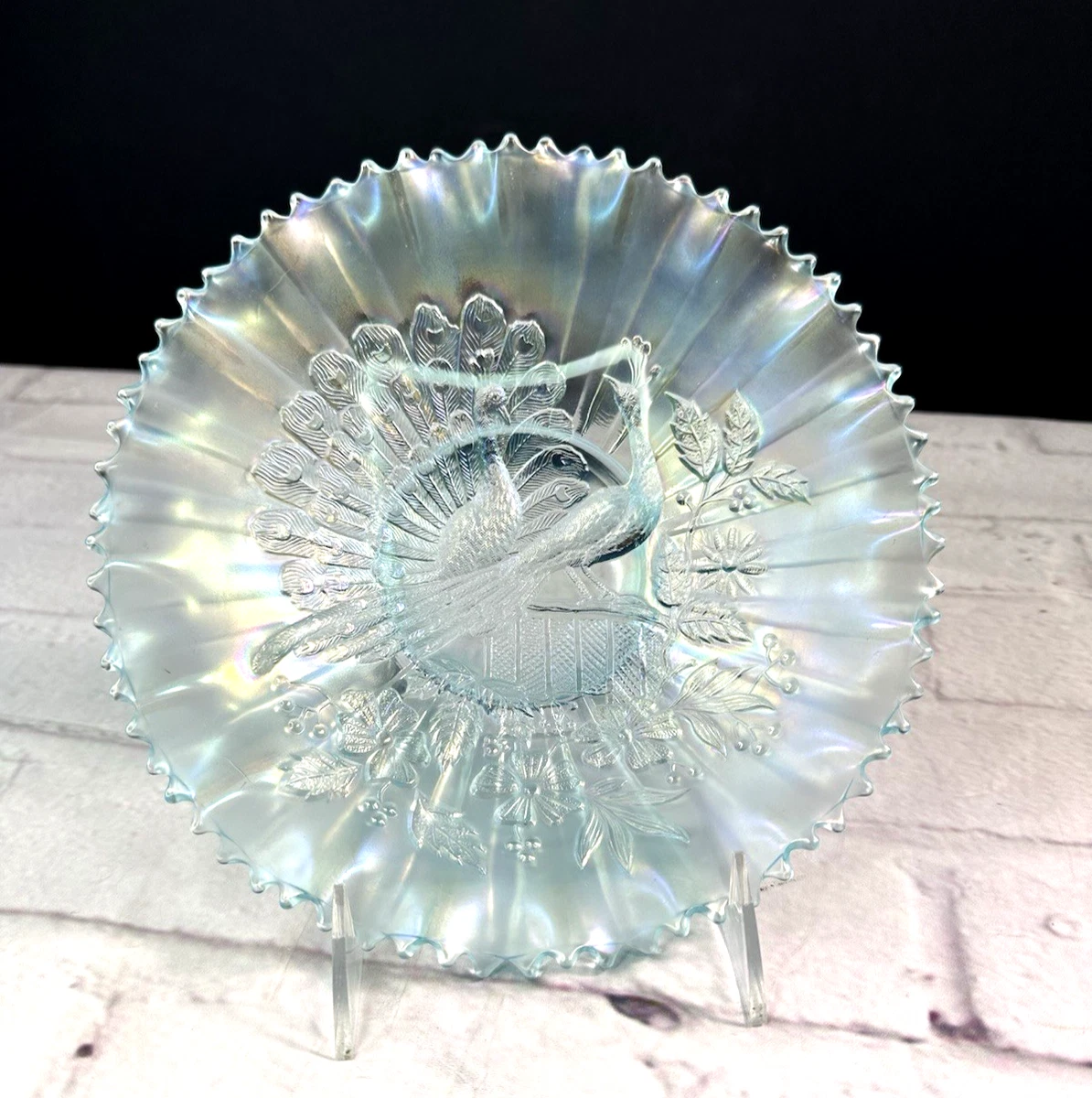 グレープ　レリーフ　ヴィンテージ　カーニバルガラス　ベリーボウル　アメジスト Northwood Ice Blue for sale | eBay