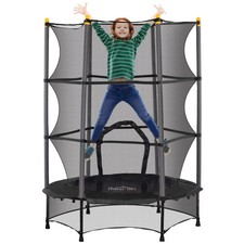 HOMCOM 4.6FT Kids Trampoline Black, Used