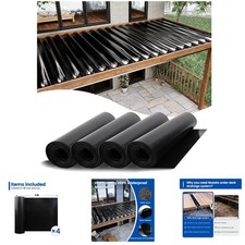 4 PCS 50FT Black under Deck Drainage System T...