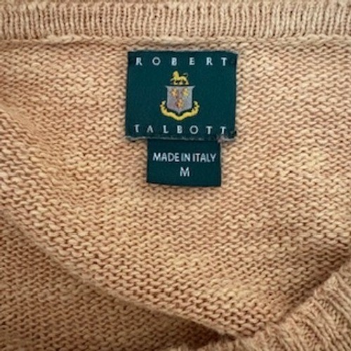 Robert Talbott Men Orange Cable Knit Sweater Made… - image 7