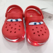 mens women sandals Kids LIGHT-UP Lightning McQueen Crocs Shoes Disney boys girls