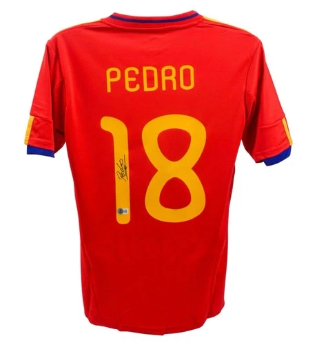 Pedro Signed Spain Adidas Soccer Jersey (Beckett)