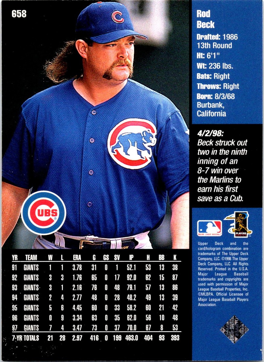 1998 Upper Deck #658 Rod Beck | eBay