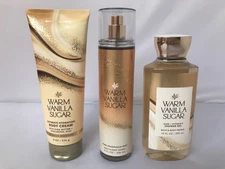 BATH and& BODY WORKS  WARM VANILLA SUGAR MIST CREAM SHOWER GEL GIFT SET NWT