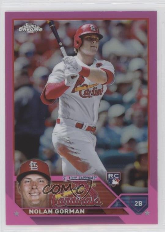2023 Topps Chrome Pink Refractor Nolan Gorman #192 uk2