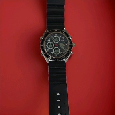 AVON JAPAN MOVT BIG QUARTZ MENS WRIST WATCH RUBBER BAND New Batt