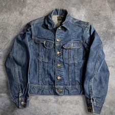Vintage Union Made USA Lee Rider Blue Denim Trucker Jacket Western Workwear S