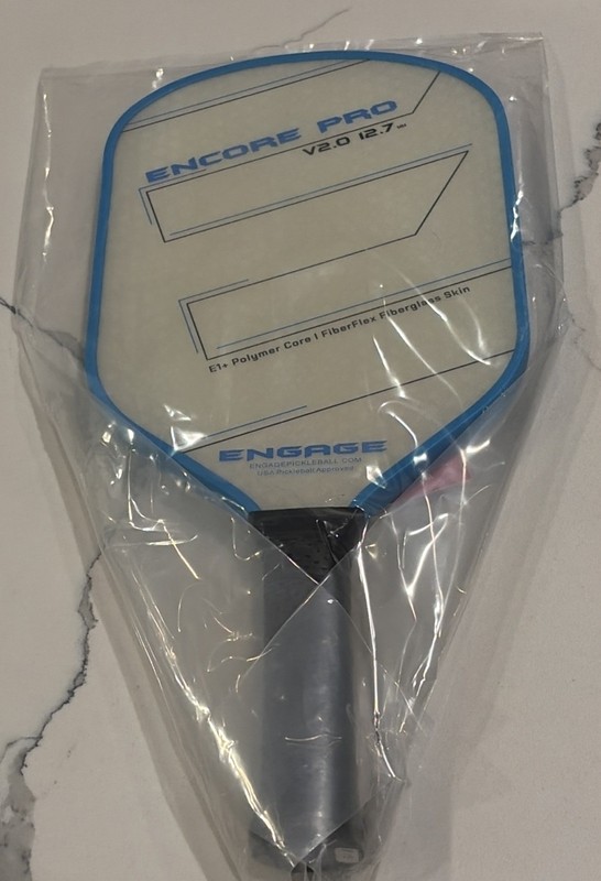 NIP Engage Encore Pro V2.0 12.7mm Pickleball Paddle Fiberglass Skin Blue