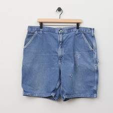 Carhartt B28 DST Mens Blue Denim Carpenter Shorts Relaxed Fit Size 42 Workwear