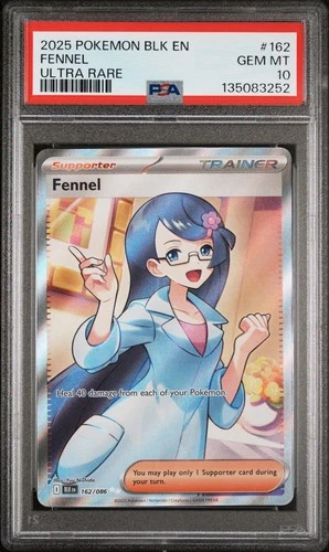 2025 POKEMON BLK EN-BLACK BOLT ULTRA RARE #162 FENNEL PSA 10