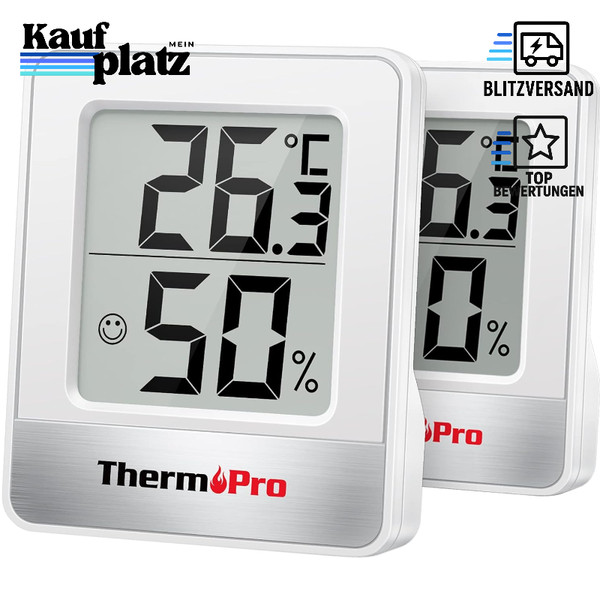 Digitales Mini Thermo-Hygrometer 2Er Set Innen Temperatur Luftfeuchtigkeit-image
