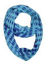 Aqua Crinkle Polka Dot Circle Print Infinity Loop Scarf Light Sheer