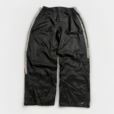 Vintage 90s Nike Storm-Fit Tearaway Track Pants Black Silver Stripe Small