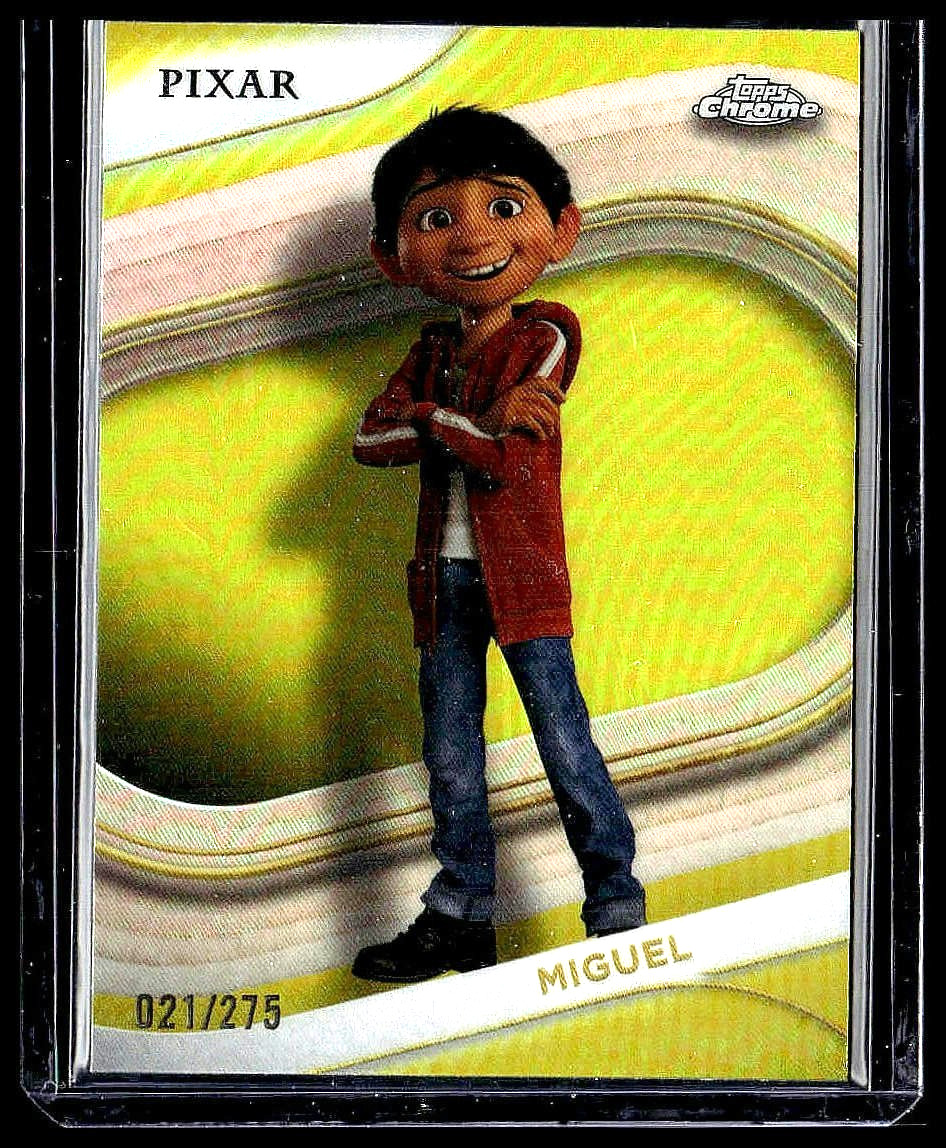 2025 Topps Chrome Disney PIXAR YELLOW Refractor MIGUEL #72 /275