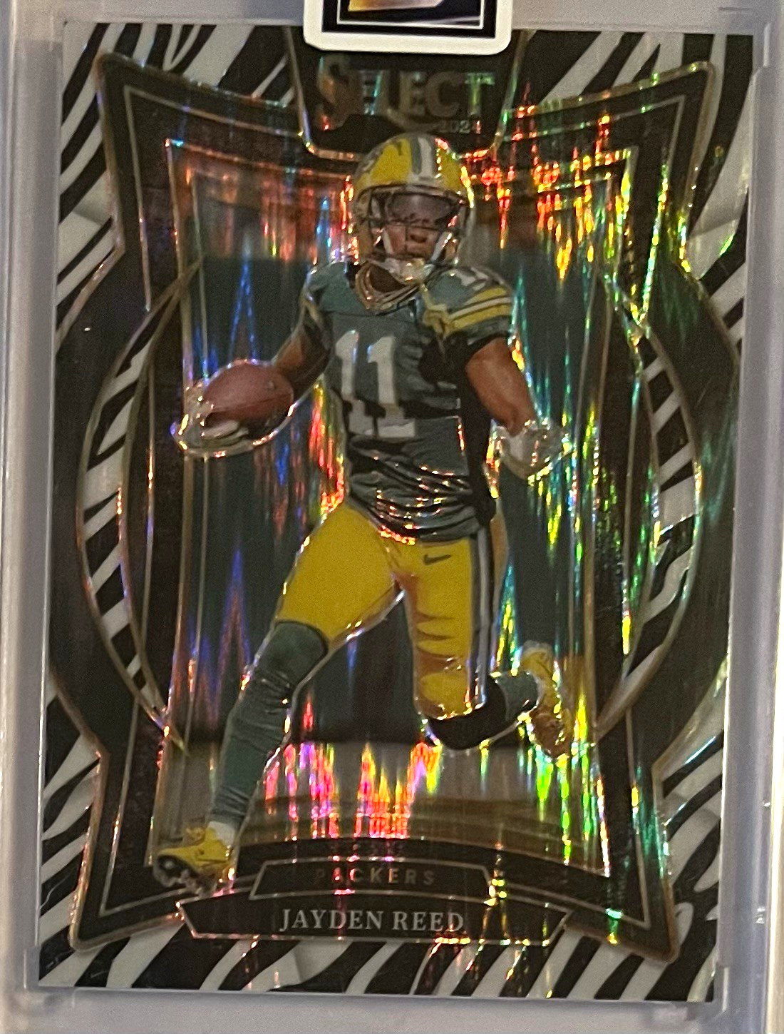 2024-2025 Panini Select Packers Jayden Reed Concourse Zebra Case Hit