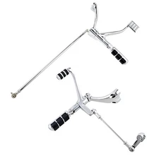 Chrome Forward Controls Pegs Levers Linkages Compatible with Harley Sportster...