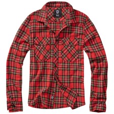 Image of Brandit Check Shirt Check Flannel Mens Long Sleeve Work Tartan