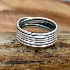 Handmade Wrapround Silver Wire Ring Sterling Silver Ring Statement Ring Gift Her
