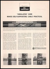 1964 Bell Telephone Laboratories Undulated Core Phone Cables Vintage Print Ad