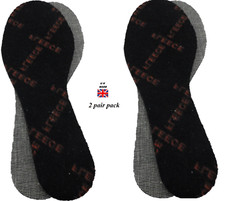 2 Pair Pack of Black Micro Fleese Comfort Ready Cut to Size Shoe Insoles &hellip;