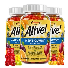 Alive! Men's Gummy Multivitamin - Daily Supplements, Support Energy Metabolism