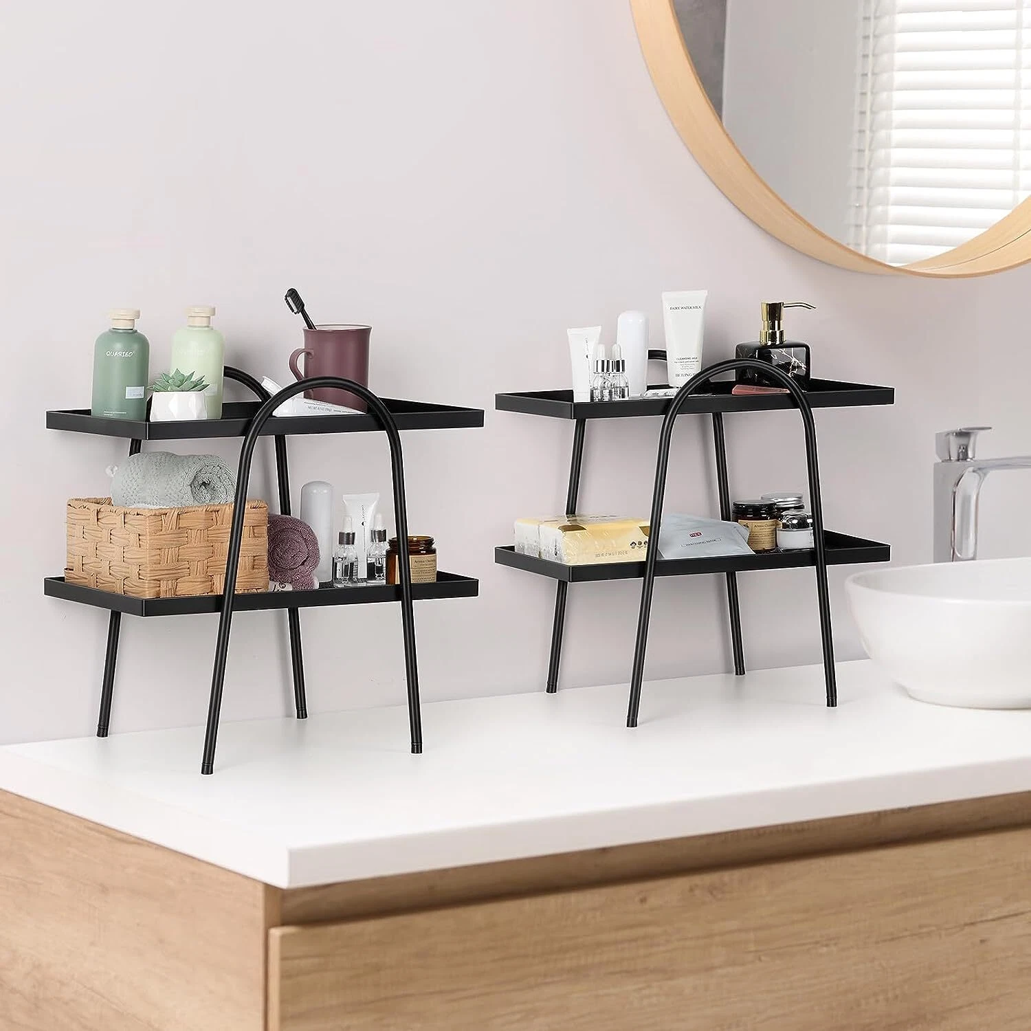 2-Pack 2 Tier Countertop Organizer Storage Spice Rack Bathroom Kitchen Shelf
Opens in a new window o