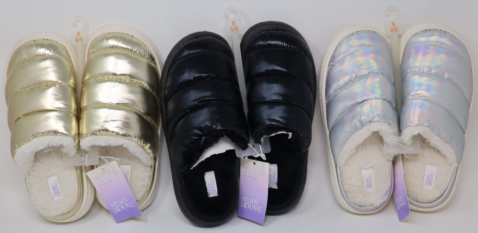PANTOFOLA D’ORO Ciabatte donna stelle sopra 5 6 Merritt slip on slide pelliccia sintetica lotto di 3 colori
