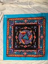 Wamcraft Southwestern Blue Bandana 50 Cotton 50 Polyester Made in USA