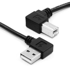 CY USB 2.0 Type-A Male to Type-B Male Printer Scanner 90 Degree Right Angled ...