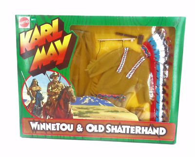 Karl May Winnetou & Old Shatterhand Indian Chief Zubehör Set Mattel 1975 NEU OVP