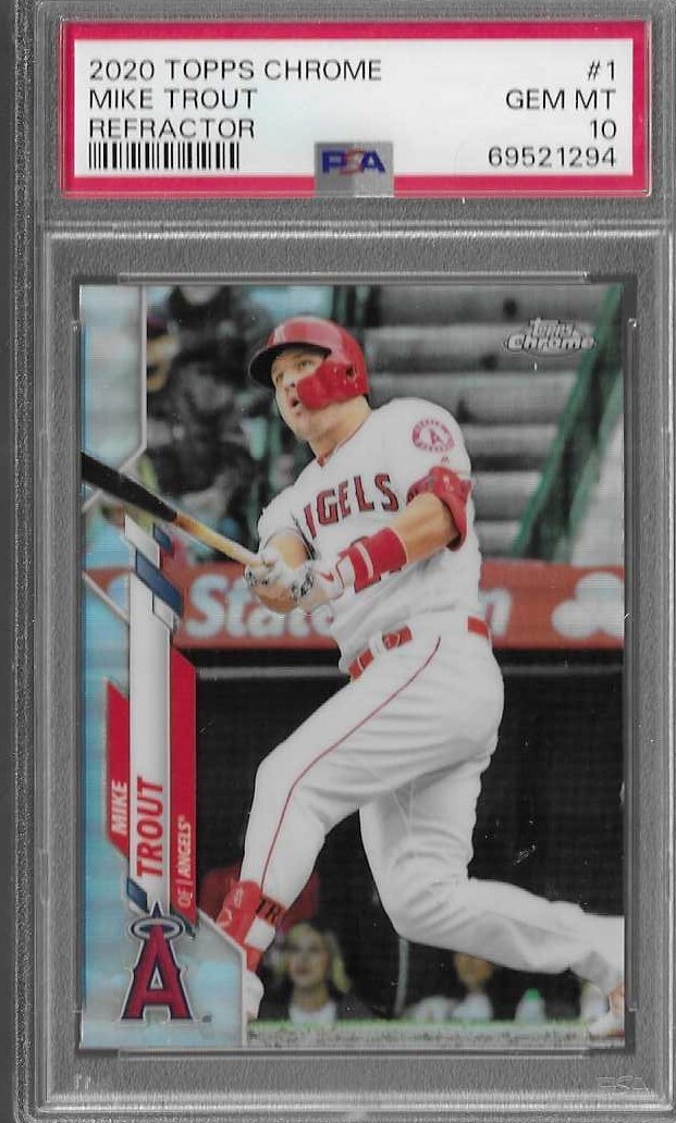 Mike Trout 2020 Topps Chrome Refractor PSA 10 Angels MLB!!