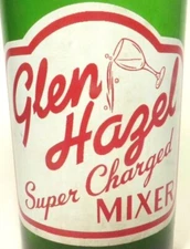 vintage ACL SODA ACL BOTTLE - green GLEN HAZEL of PITTSBURGH, PA - 32 oz ACL
