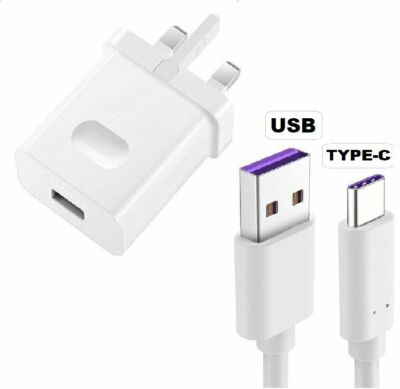Genuine Huawei 40w Supercharge Plug Charger OR TYPE-C Cable For P20/P30 Pro  Lite UK