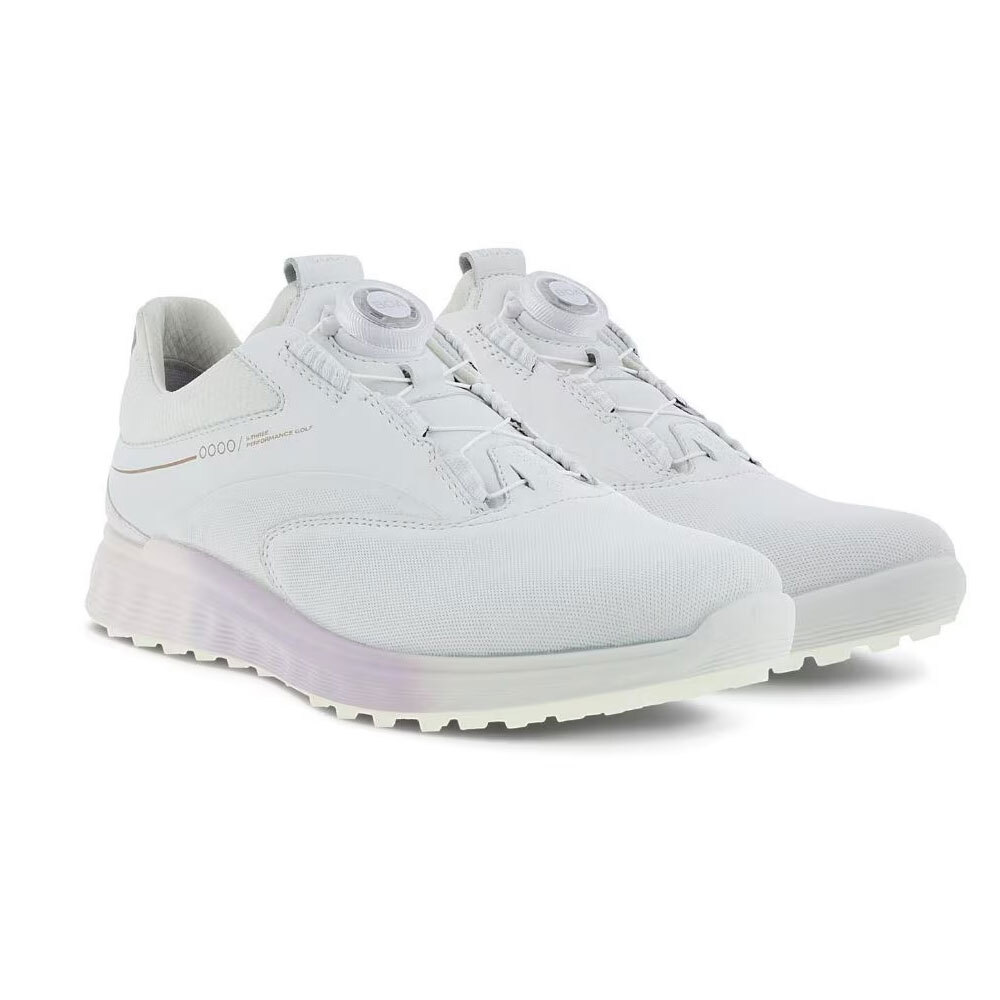 New Womens ECCO GOLF S-THREE BOA SHOE WHITE/ DELICACY 102973-60621