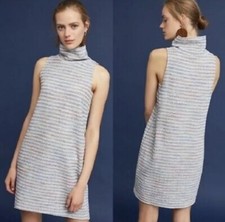 Anthropologie Akemi + Kin Mock Neck Tunic Dress Size Medium Striped Sleeveless