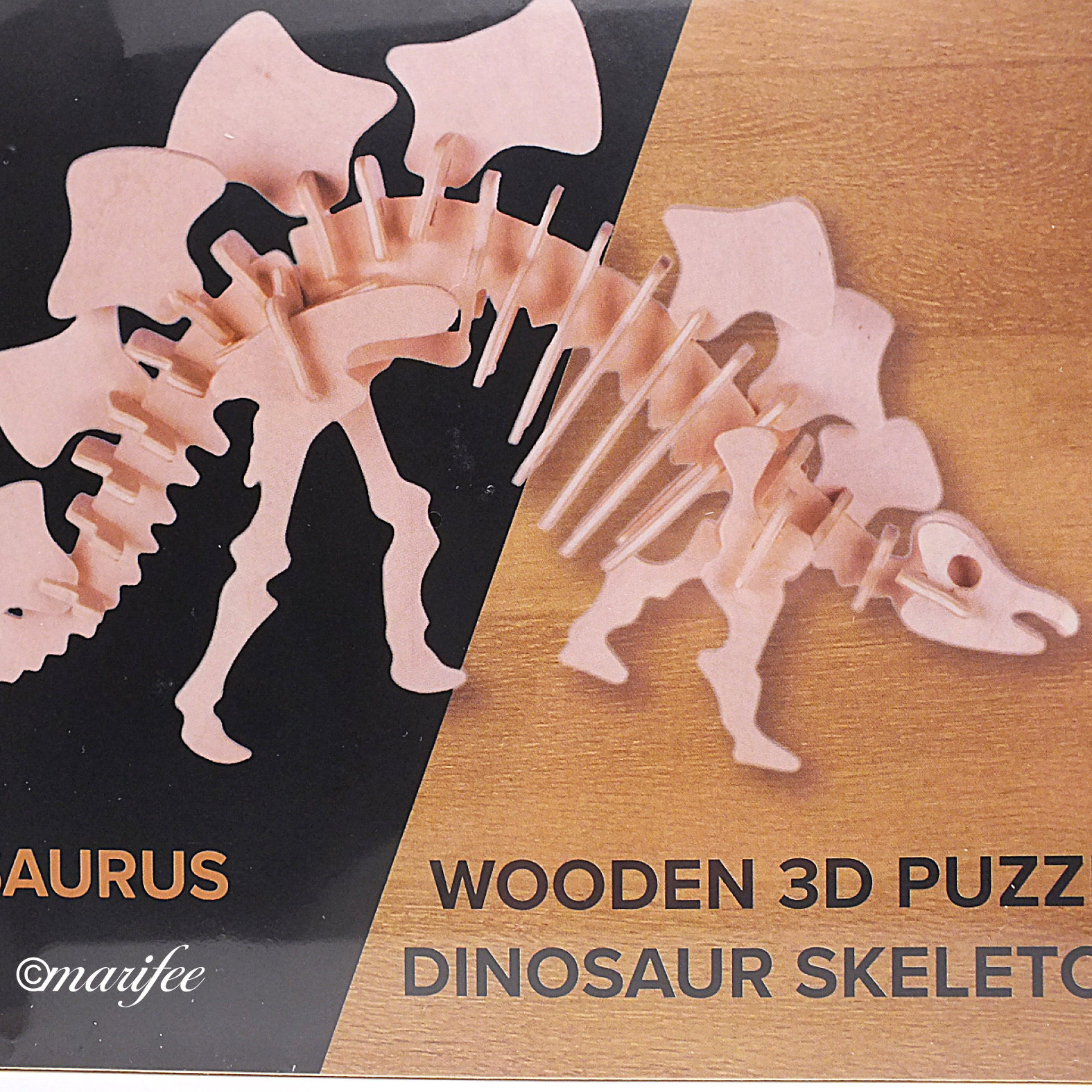 Dinosaurier 3d-holzpuzzle, Stegosaurus, Tyrannosaurus, Apatosaurus,