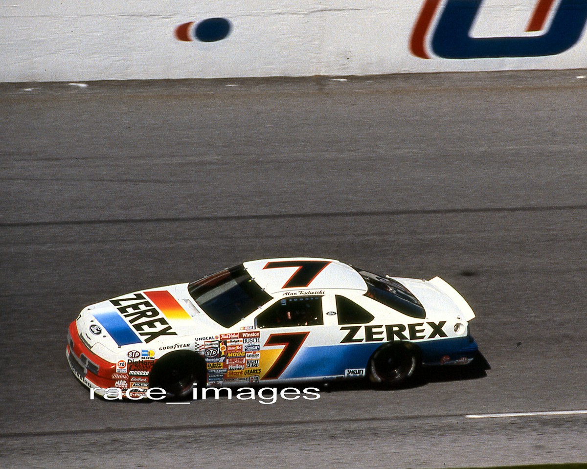 ALAN KULWICKI #7 ZEREX FORD 1990 DAYTONA WINSTON CUP 8x10 GLOSSY