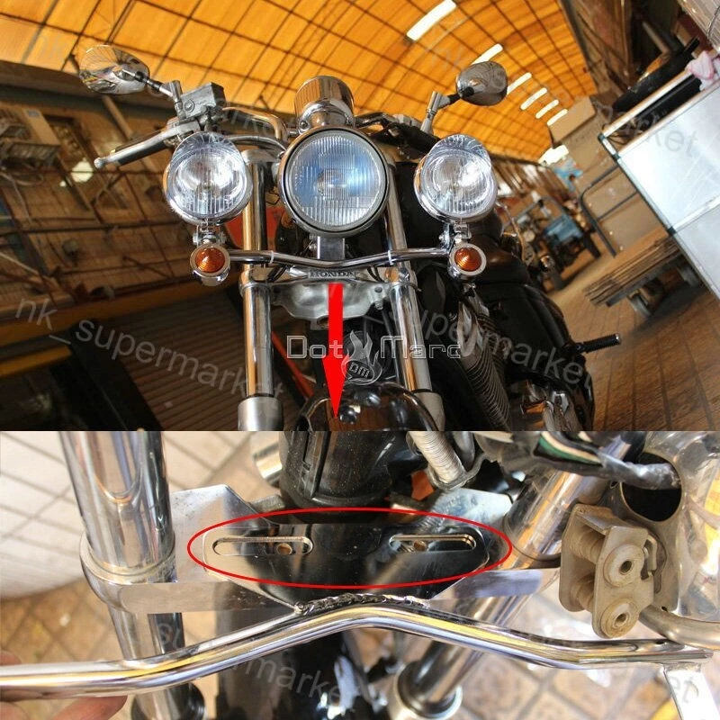 Barra de luz antiniebla de punto de paso cromado señal de giro apta para Yamaha Stratoliner Stryker Foto 2 de 4