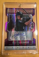2014 Austin Fisher Panini Elite Extra  #D /75 PURPLE DIE CUT AUTO ROOKIE INDIANS