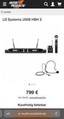 LD Systems U500 Diversity Wireless System - Mikro & Headset NAGELNEU unused