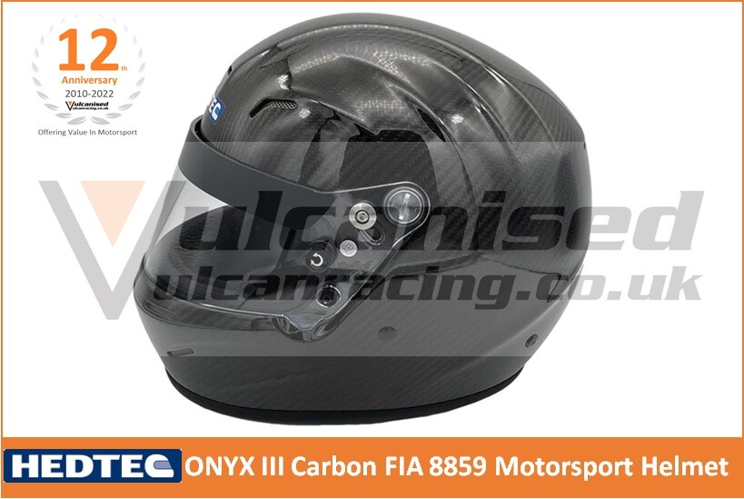 Hedtec Carbon Onyx III Face Motorsport Helmet FIA 8859 & Schroth XLT