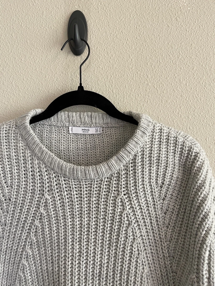 MANGO Grey Knit Sweater Size S