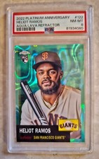 2022 Topps Chrome Platinum #122 Heliot Ramos /299 Aqua Lava Refractor PSA 8 Pop1