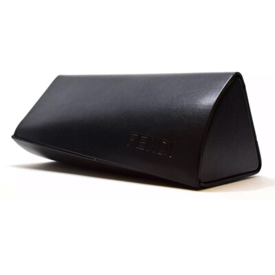 New Authentic Fendi Twist Black Hard Faux Leather Eyeglasses Case